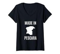 Damen Pescara Orgoglio Locale Italia Città Travel Souvenir T-Shirt mit V-Ausschnitt