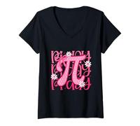 Damen Pi Day Spiral 3, 14 Number Math Mathematics Women Teacher T-Shirt mit V-Ausschnitt