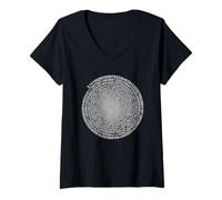 Damen Pi Kollabierende Spirale Pi T-Shirt mit V-Ausschnitt