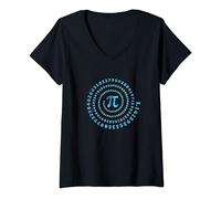 Damen Pi, Spirale, Symbol, Mathe, Unendlichkeit, Irrationale Zahl T-Shirt mit V-Ausschnitt