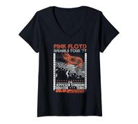 Damen Pink Floyd Animals Tour 77 Jeppesen Stadium Houston Texas T-Shirt mit V-Ausschnitt