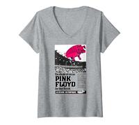 Damen Pink Floyd In The Flesh En Chair Et En Os Le Stade Olympique T-Shirt mit V-Ausschnitt