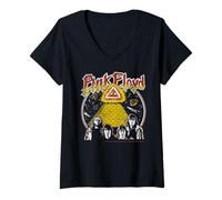 Damen Pink Floyd Pyramide All Seeing Eye Cosmic Rock T-Shirt mit V-Ausschnitt