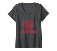 Damen Pink Floyd Shine On You Crazy Diamond T-Shirt mit V-Ausschnitt, Anthrazit Meliert, S