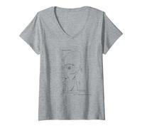 Damen Pink Floyd The Division Bell Arbeits-Zeichenraster T-Shirt mit V-Ausschnitt