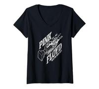 Damen Pink Floyd WYWH50 Robot Handshake Wish You were Here 50 T-Shirt mit V-Ausschnitt
