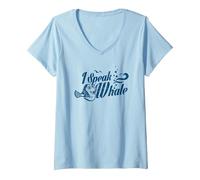 Damen Pixar Finding Nemo I Speak Whale Dory T-Shirt mit V-Ausschnitt, Himmelblau, XXL