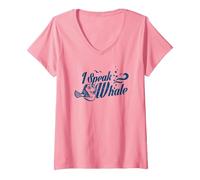 Damen Pixar Finding Nemo I Speak Whale Dory T-Shirt mit V-Ausschnitt, Rosa, XL