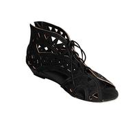 Damen Plateau Sandalen Gekreuzte Riemen Sandals Frauen Römische Sandalette Hollow Hole Sandale Offene Zehe Sandal rutschfeste Sandaletten Atmungsaktiv Slippers Sommer Bequem Slipper Leichte Schuhe