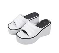 Damen Plateau Sandalen Sale Frauen Einzeiliger Satz Sandaletten Dicke Sohle Pantoletten Atmungsaktiv rutschfest Sandale Freizeit Hausschuhe mit Weiche Fußbett Sommer Bequem Elegant Sandalette