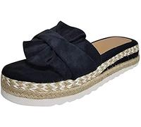 Damen-Plateau-Sandalen, Sommermode, Damen-Fliege, Flats, Rom, lässig, Basic-Slipper, Blau, US6/EU37