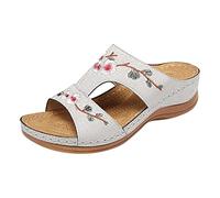 Damen Plateau Sandals Blumenstickerei Sandalen Frauen Dicke Sohle Sandalette Fisch Mund Sandal Hollow Hole Sandale rutschfeste Sandaletten Atmungsaktiv Hausschuhe Lässige Slippers Outdoor Schuhe