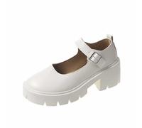 Damen Plattform Mary Janes Schuhe Weiches Kunstleder Runde Toe KnöChel Lolita Gothic Plateau Kleid Pumps Schuhe Chunky Schnalle Plateauschuhe,Lackleder Kleidschuhe Elegante Abendschuhe Partyschuhe