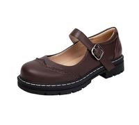 Damen Plattform Mary Janes Schuhe weiches Kunstleder Sweet Toe Knöchel Lolita Gothic Plateau Kleid Pumps Schuhe Chunky Plateauschuhe, Lackleder