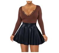 Damen Plissierte Röcke Faltenrock Rüsche Sexy Skaterrock A-Linien Kurz Rock Schulrock Club Y2k Minirock Kleid mädchen 110 Leo Rock Damen lang tüllrock gelb Damen