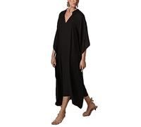 Damen Plus Size Caftan Ethno Badeanzug Cover Up Resort Wear Bedrucktes Kleid V-Ausschnitt Kaftan Kleider, schwarz 2, Einheitsgröße