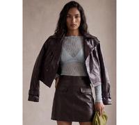 Damen Premium PU Minirock - Herbst Minirock, brauner Minirock, Herbst PU Micro Rock, Herbst Minirock, PU Minirock für den Herbst, Premium PU Unterteil