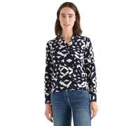 Langarmshirt CECIL, Damen, Gr. M (40), urban dunkelblau, Web, 100% Baumwolle, unifarben, comfort fit normal, V-Ausschnitt, abgesteppt, Shirts Langarmshirt, mit grafischem Muster (64674465-M) urban dun