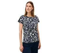 Print-Shirt CECIL, Damen, Gr. M (40), urban dunkelblau, Jersey, Obermaterial: 50% Baumwolle, 50% Modal, bedruckt, casual, normal hüftbedeckend, Rundhals, Kurzarm, Shirts, mit Details in Ausbrenner-Opt