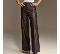 Damen PU-Leder Hose mit symmetrischen Paneelen, geeignet für urbane Pendler, Business Lässig, Büromode, elegante Kleidung für Valentinstag, Feiertage,