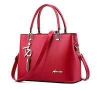 Damen PU lederne Handtaschen Schulter Tasche Marken Elegant Taschen Shopper Reissverschluss Frauen Handtaschen Rot
