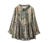 Damen Pullover ang dü Linen Shirts for Women Summer Plus Size Loose Fit Cotton Blouses Long Sleeve Button Up Casual Floral Tops Ringelshirt Damen Schwarz eiß (Beige, XXL)