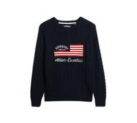 Damen Pullover aus strukturiertem Strick Superdry Flag Blau M