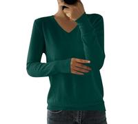 Damen Pullover Elegant Stricktop Sommer Strick-Oberteile Elegant Strickpullover Slim Fit Pulli Leichte Strickjacke Damen Sommer 2025 XL Dark Green