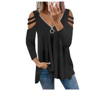Damen Pullover Herbst Basic Shirt Kariertes Hemd Bluse Oktoberfest Oversized Hoodie 3/4 Arm Streetwear Winterjacke Lang Warm Gefüttert