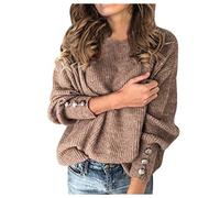 Damen Pullover Herbst, Oversize Sweatshirt Damen Rundhals Vintage Pullover Gestreiftes Bedruckt Damen Strickpullover Casual Winterpullis Damen Winter Elegant Pullover Damen Ausgefallene Pullover Damen