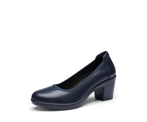 Damen Pumps mit runder Zehenpartie und niedrigem Blockabsatz, elegant, bequem, einfarbig, zum Hineinschlüpfen, für Hochzeit, Büro, Geschenk, Festival