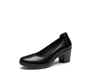 Damen Pumps mit runder Zehenpartie und niedrigem Blockabsatz, elegant, bequem, einfarbig, zum Hineinschlüpfen, für Hochzeit, Büro, Geschenk, Festival