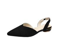 Damen Pumps Schwarz, Slingpumps Damen Slingback Leicht Spangenpumps Mit Riemen Spitz Vegan Stöckelschuhe Sommerschuhe Sandalen Sommer Comfort Pumps Spitzenschuhe