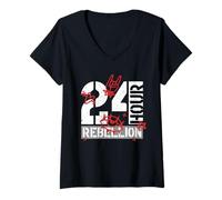 Damen Punk for A Day 24 Hour Rebellion T-Shirt mit V-Ausschnitt