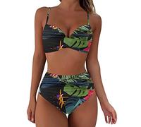 Damen Push Up Bauchweg High Waist Bikini Set Bademode,Bikini Sexy,Knappe Badeanzüge,Beachwear Damen,Bikini Für Große Brust,Badekleider Große Größen,String Bikini Damen
