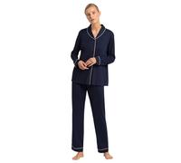 Hanro Langarm Pyjama Damen marine, XS