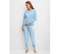 DAMEN Pyjama mit Bündchen S