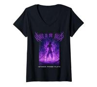 Damen Rage is THE Fuel Trap Phonk Edgy Anime Graphic Moodwear T-Shirt mit V-Ausschnitt