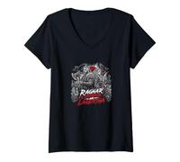 Damen Ragnar Lothbrok und Lagertha Viking Warriors T-Shirt mit V-Ausschnitt