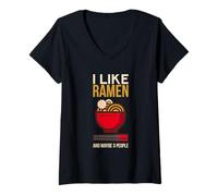 Damen Ramen Kawaii Anime Manga Nudeln Ichiran Samyang Ramen T-Shirt mit V-Ausschnitt