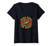 Damen Rana Colita De Rana Frog Toad T-Shirt mit V-Ausschnitt