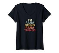 Damen Rana Name Rana Personalized Name First Given T-Shirt mit V-Ausschnitt