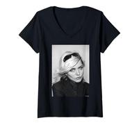 Damen Rapture Sänger Debbie Harry Blondie Portrait Allan Ballard T-Shirt mit V-Ausschnitt