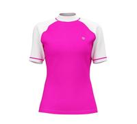 Damen Rash Guard UV Shirt - Frauen Kurzarm Wasser T-Shirt UPF 50+ UV-Schutz Schwimmen Schwimmshirt Badeshirt Bademode Surf Strand Wet Top Sonnenschutz Schnelltrocknend Trocknender Tankini Rosa 2XL