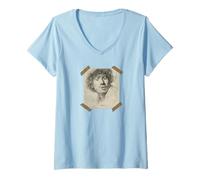 Damen Rembrandt Funny Self-Portrait Dutch Art T-Shirt mit V-Ausschnitt