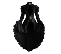 Damen Renaissance Mittelalter Spitzenkleid Sale Gothic Kleid mit Trompetenärmel Goth Retro Kleider Unregelmäßiger Saum Steampunk Spitzenkleid Hohe Taille Röcke Renaissance Mittelalter Kostüme