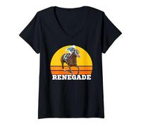 Damen Renegade Horse, Pferderennen, Santa Anita, Del Mar, Pferde T-Shirt mit V-Ausschnitt