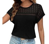 Damen Retro Ärmellose V-Ausschnitt Stricktop T-Shirts Hohle Häkelshirt Sommer Häkeln Mesh T-Shirt Boho Ärmellose Oberteil Knopfleiste Einfarbig Crop Tops Urlaub Reise Strand Bluse