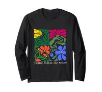 Damen Retro Boho Floral Christian Spruch Come Follow Me Langarmshirt