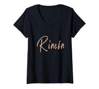 Damen Rincón Puerto Rico Vintage Elegantes Design T-Shirt mit V-Ausschnitt
